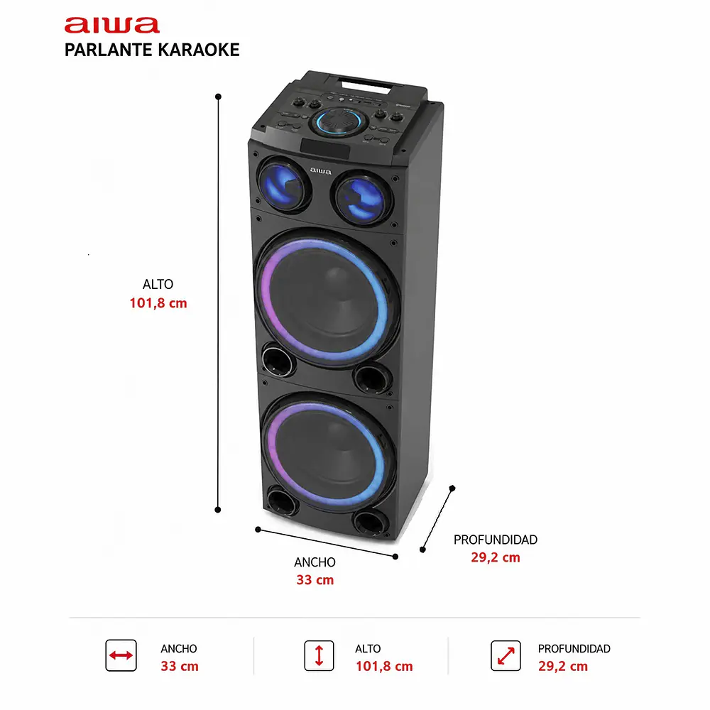Parlante Karaoke Bluetooth USB 100W TWS AWPOC14 2