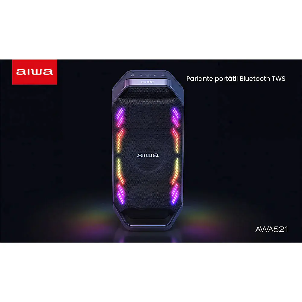 Parlante Portátil Bluetooth Aiwa 90w Con Radio Fm AW-A521 7