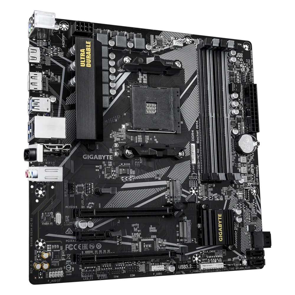 Placa Madre Gigabyte B550M DS3H AC R2, Socket AM4 3