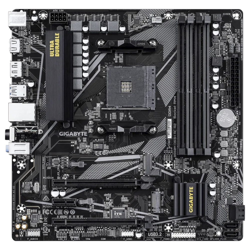 Placa Madre Gigabyte B550M DS3H AC R2, Socket AM4 2