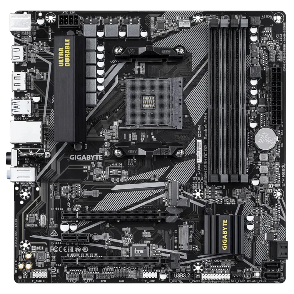Placa Madre Gigabyte B550M DS3H AC R2, Socket AM4 2
