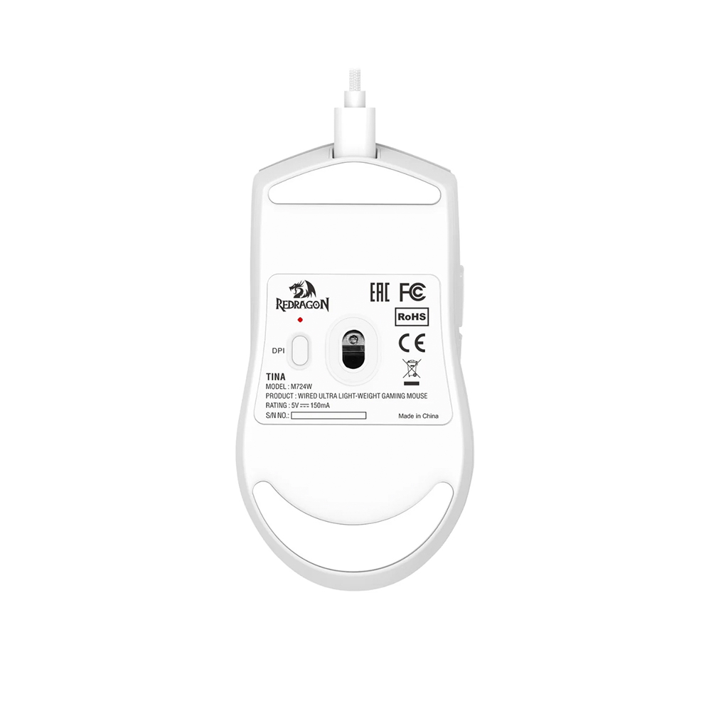 Mouse Gamer Con Cable Redragon King 1K M724, Color Blanco 5