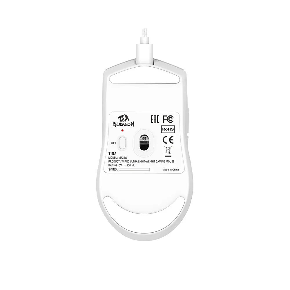 Mouse Gamer Con Cable Redragon King 1K M724, Color Blanco 5