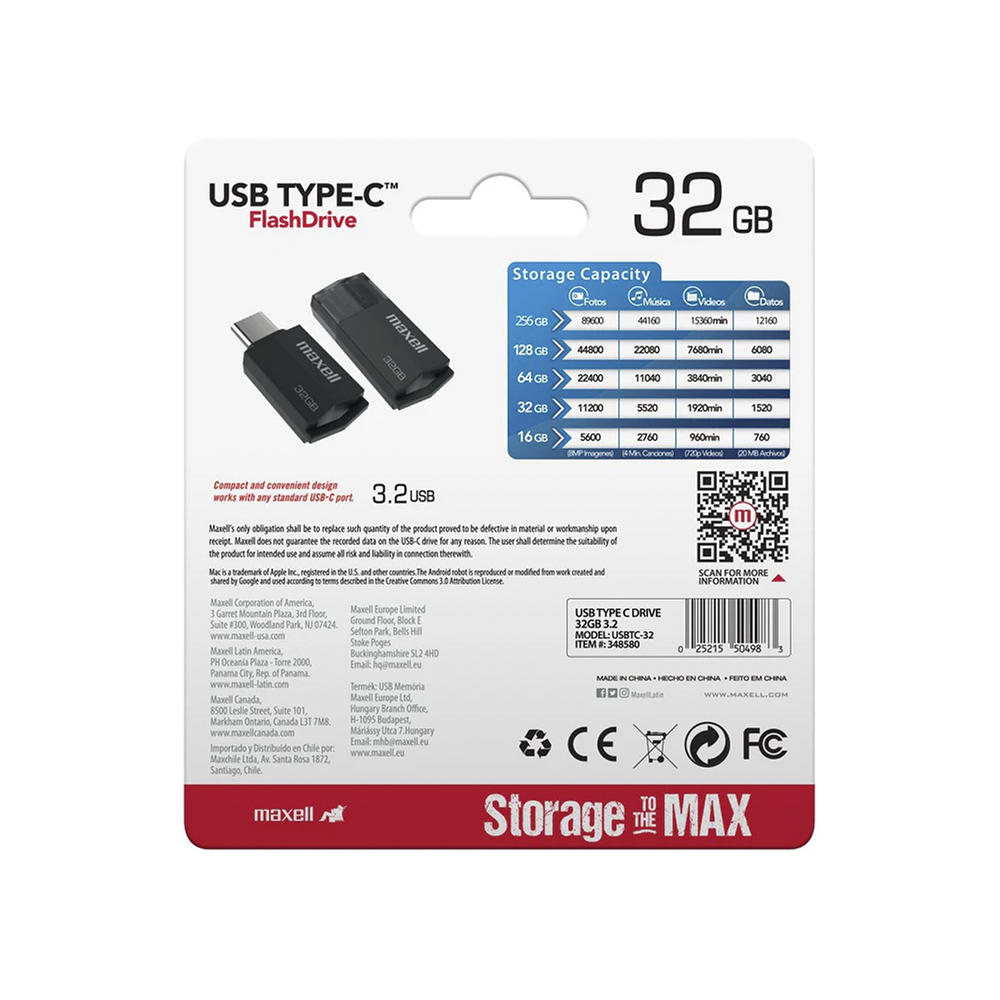 Pendrive Maxell 32GB USB TIPO-C 3