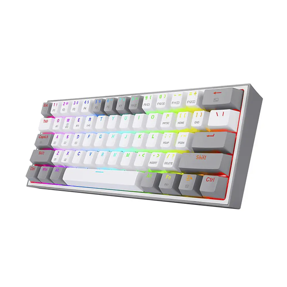 Teclado (ES) Gamer Redragon Fizz Pro RGB, inalámbrico, Switch Rojo, Color Blanco y Gris 2
