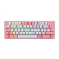 Teclado (ES) Gamer Redragon Fizz Pro RGB, inalámbrico, Switch Rojo, Color Blanco y Rosado - Miniatura 1