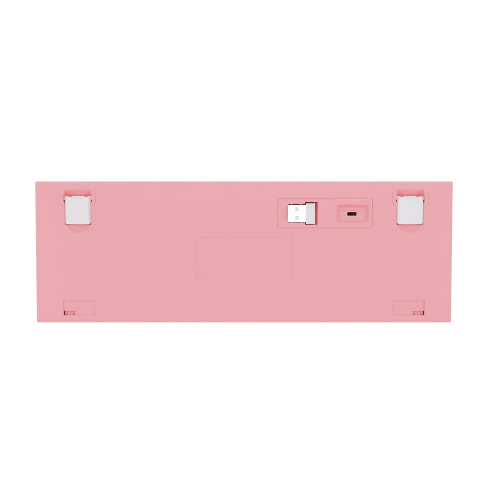 Teclado (ES) Gamer Redragon Fizz Pro RGB, inalámbrico, Switch Rojo, Color Blanco y Rosado 2