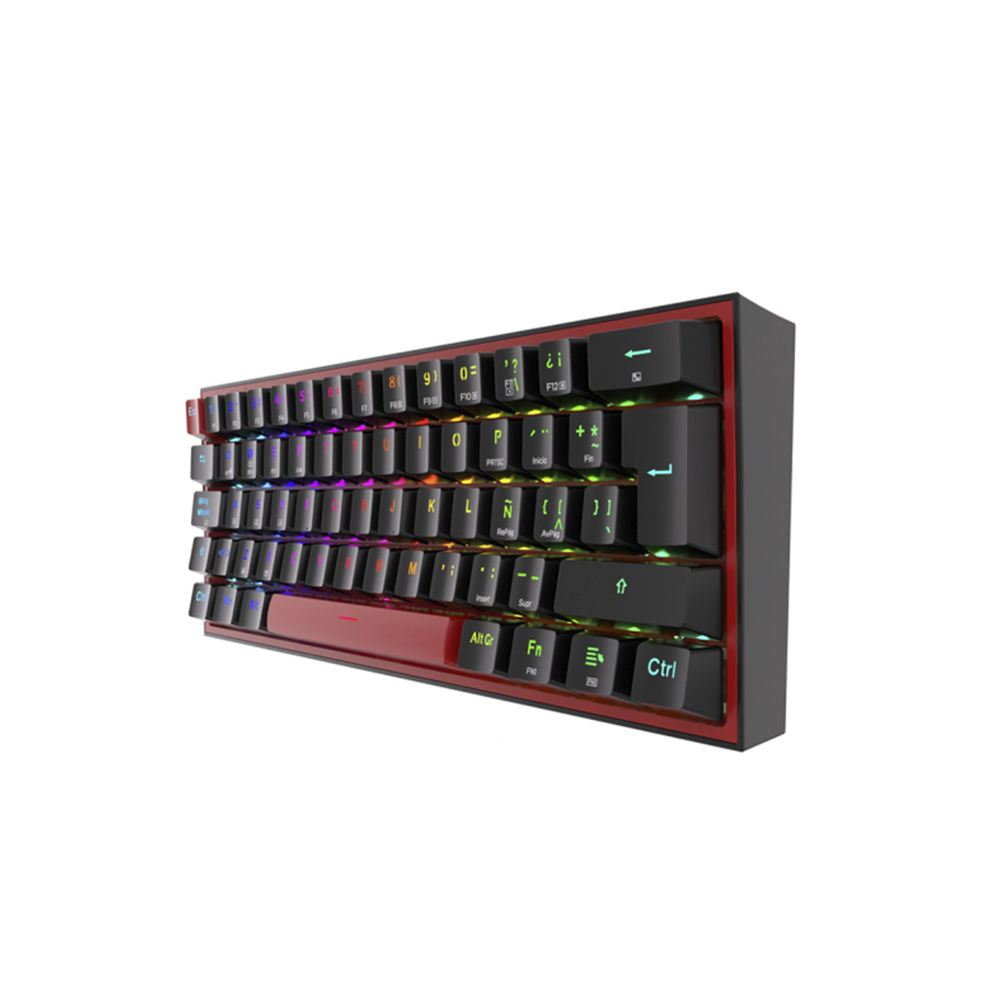 Teclado (ES) Gamer Redragon Fizz Pro RGB, inalámbrico, Switch Rojo, Color Negro 3