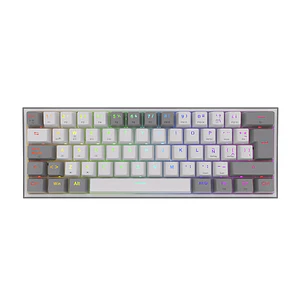 Teclado (ES) Gamer Redragon Fizz Pro RGB, inalámbrico, Switch Rojo, Color Blanco y Gris