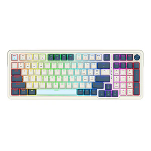 Teclado (ES) Gamer Redragon Eisa Pro K686, inalámbrico, Switch Rojo, Color Blanco y Azul