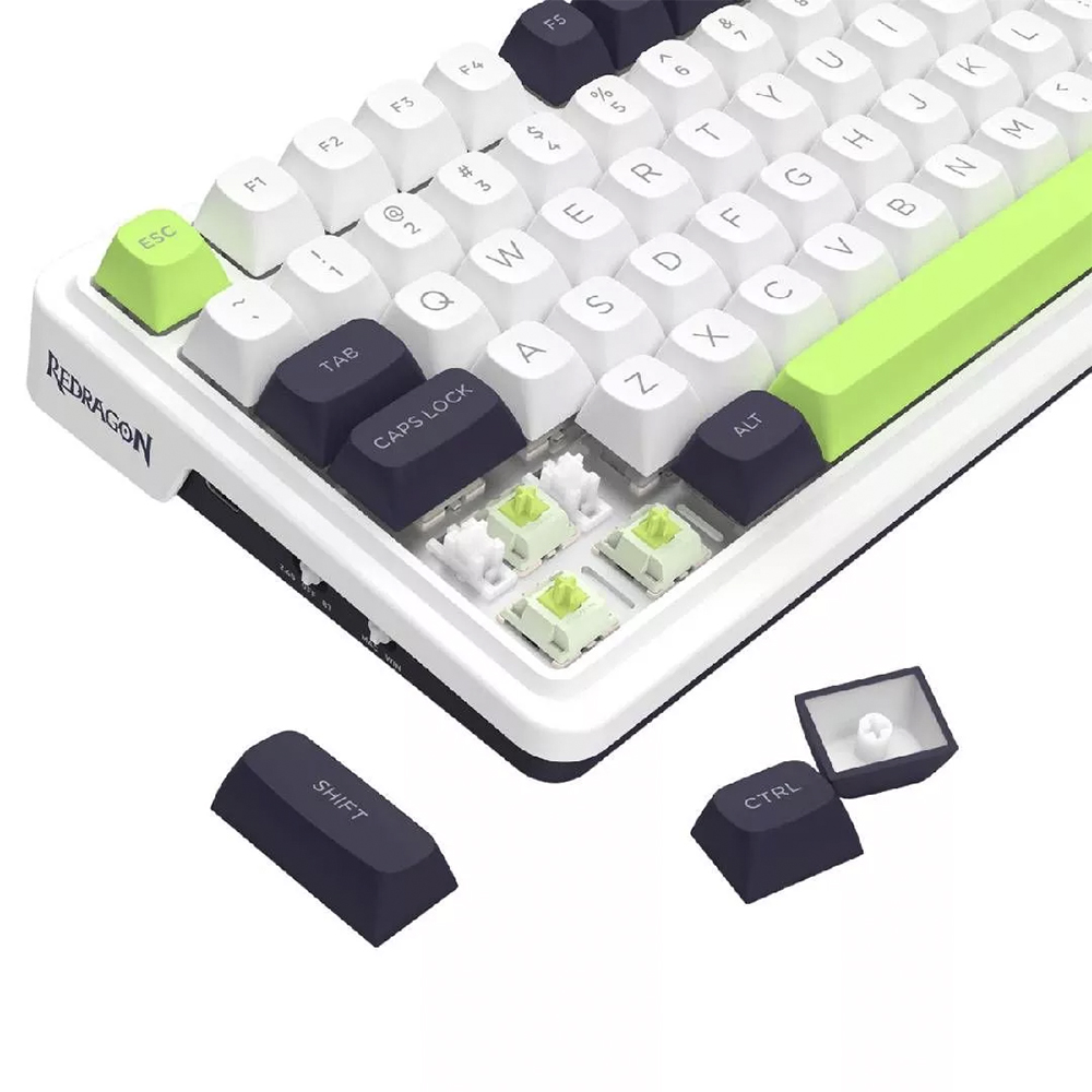 Teclado (EN) Gamer Redragon Eisa Max K686WGB, inalámbrico, Switch Verde 5