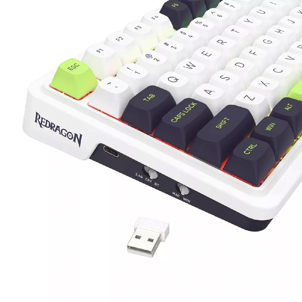 Teclado (EN) Gamer Redragon Eisa Max K686WGB, inalámbrico, Switch Verde 4