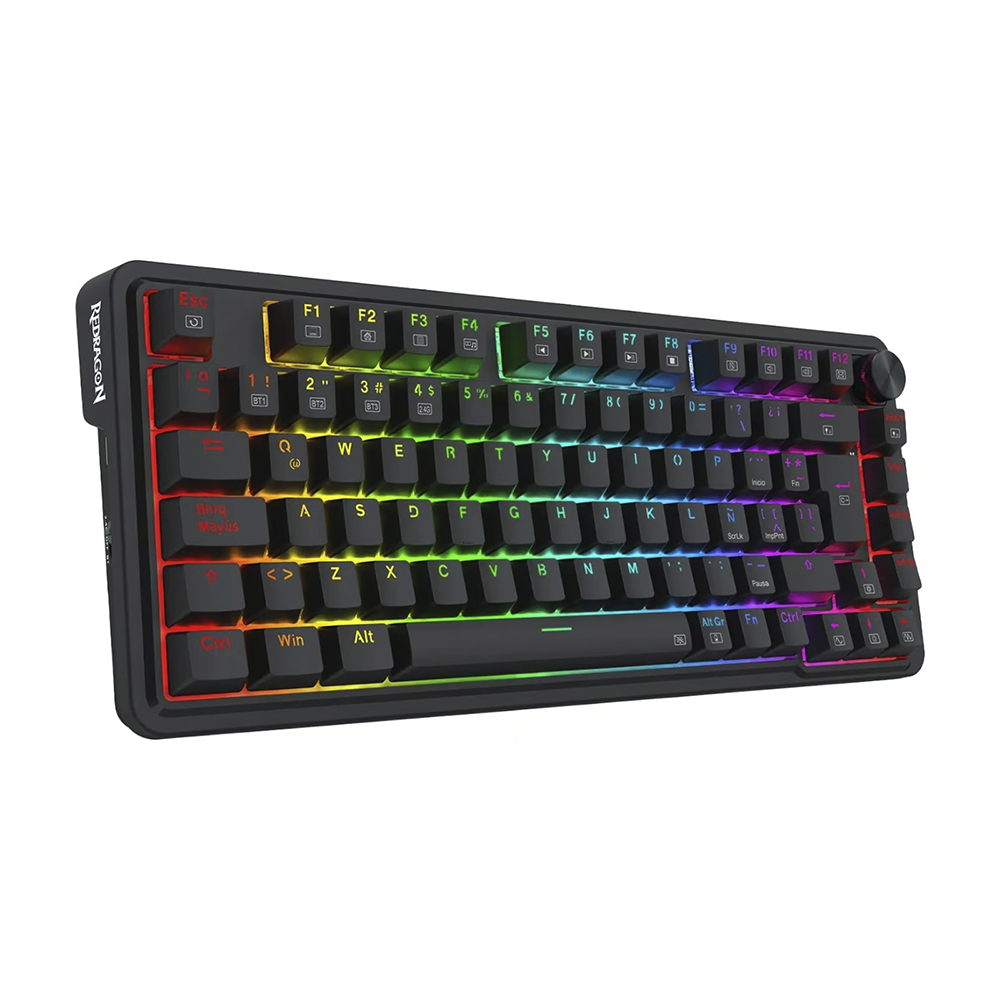 Teclado (ES) Gamer Redragon Ucal Pro K673, inalámbrico, Switch Rojo, Color Negro 2