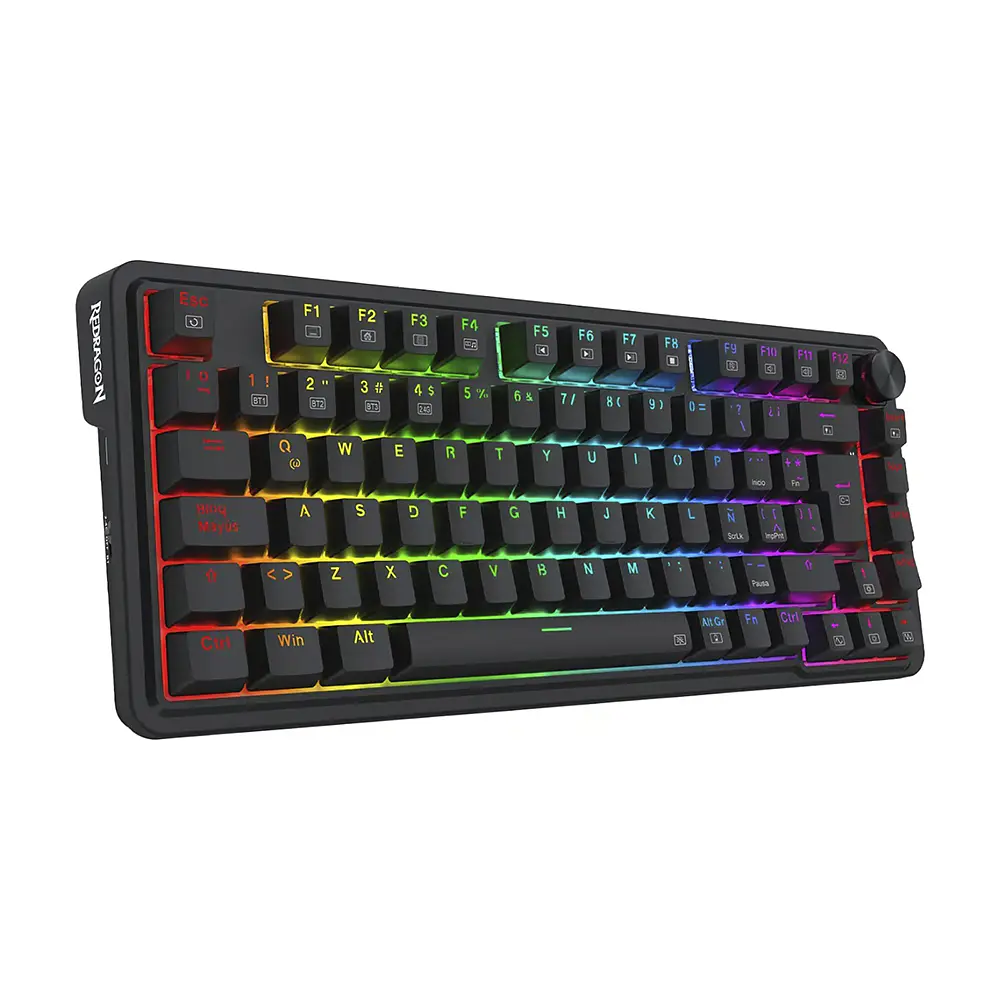 Teclado (ES) Gamer Redragon Ucal Pro K673, inalámbrico, Switch Rojo, Color Negro 2
