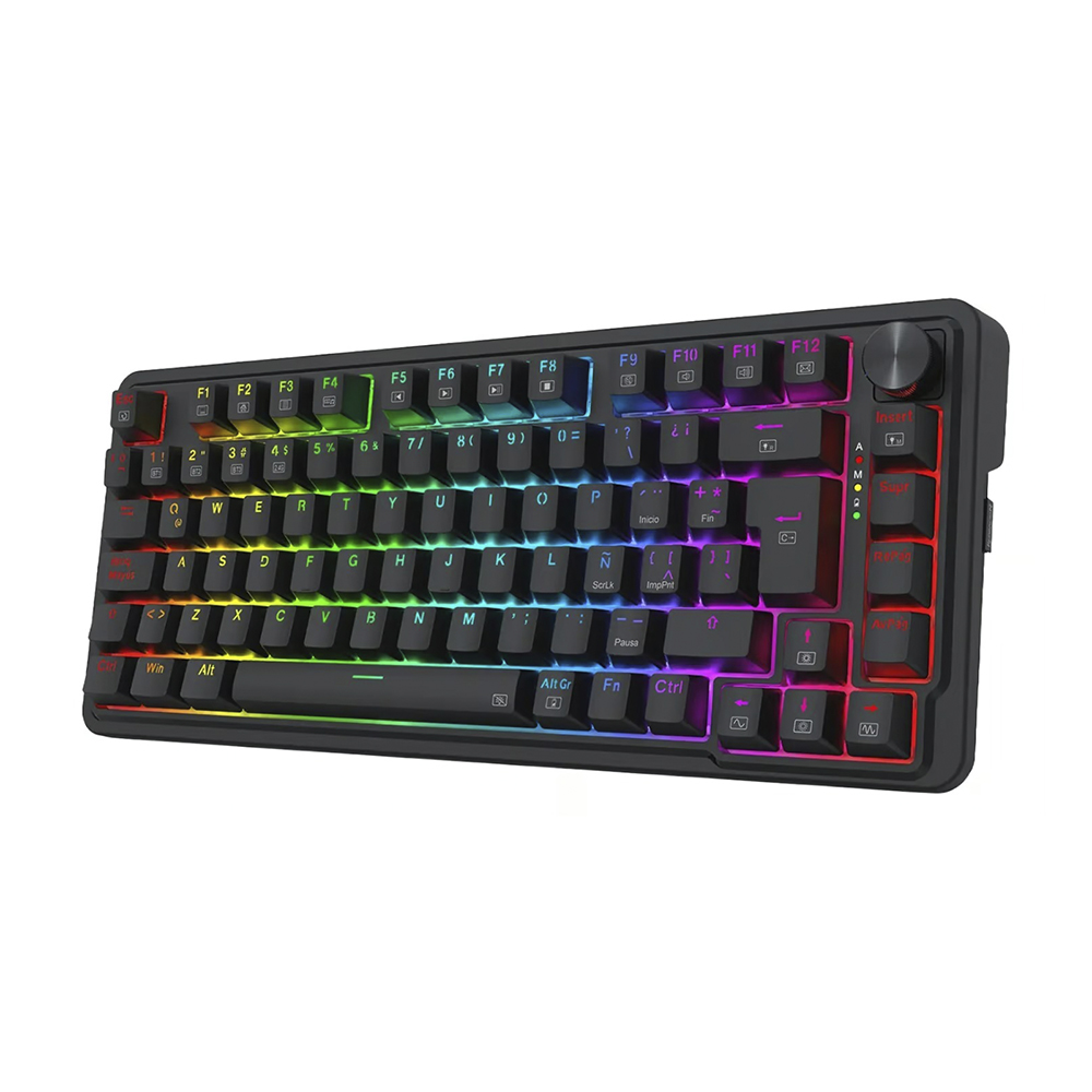 Teclado (ES) Gamer Redragon Ucal Pro K673, inalámbrico, Switch Rojo, Color Negro 3