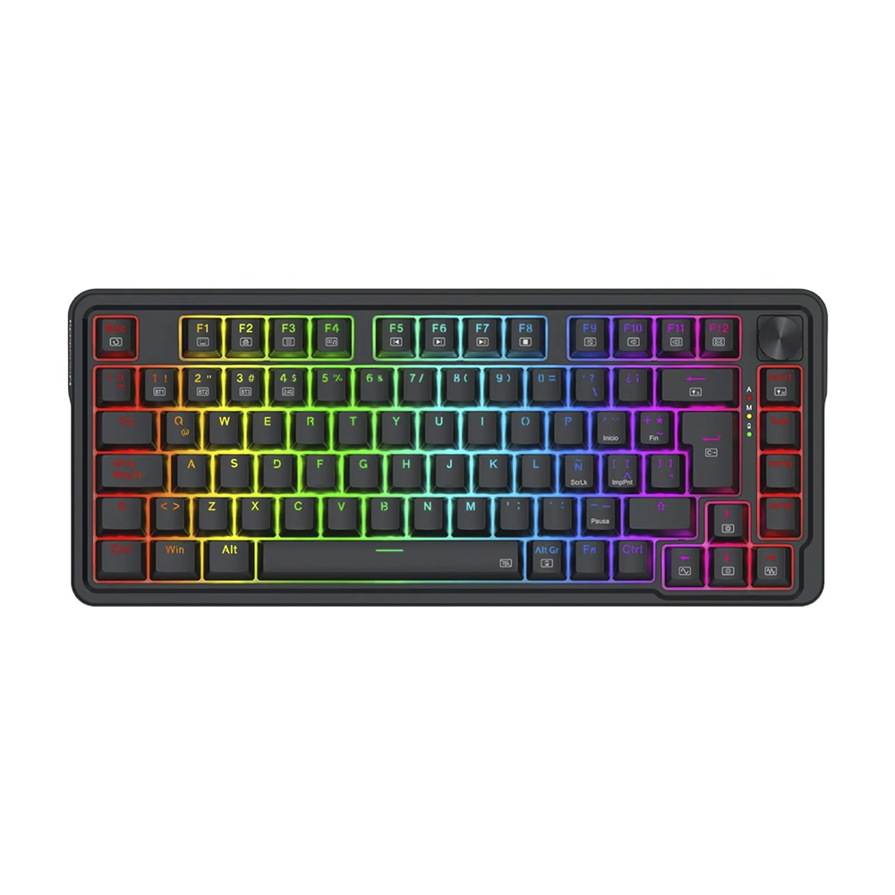 Teclado (ES) Gamer Redragon Ucal Pro K673, inalámbrico, Switch Rojo, Color Negro 1