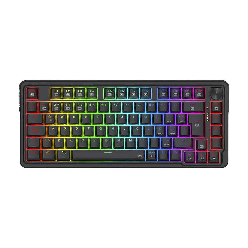 Teclado (ES) Gamer Redragon Ucal Pro K673, inalámbrico, Switch Rojo, Color Negro 1