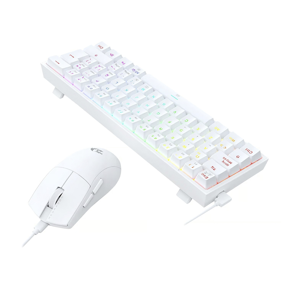 Combo Teclado (ES) + Mouse Redragon S143W, Color Blanco 3