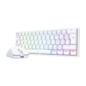 Combo Teclado (ES) + Mouse Redragon S143W, Color Blanco