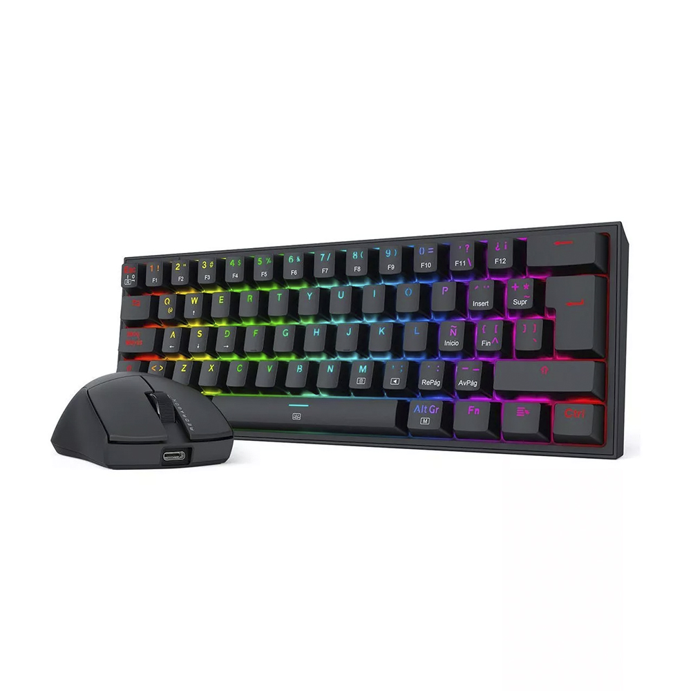 Combo Teclado (ES) + Mouse Redragon S143, Color Negro 1
