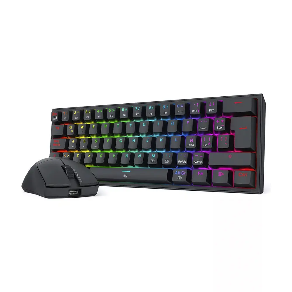 Combo Teclado (ES) + Mouse Redragon S143, Color Negro 1
