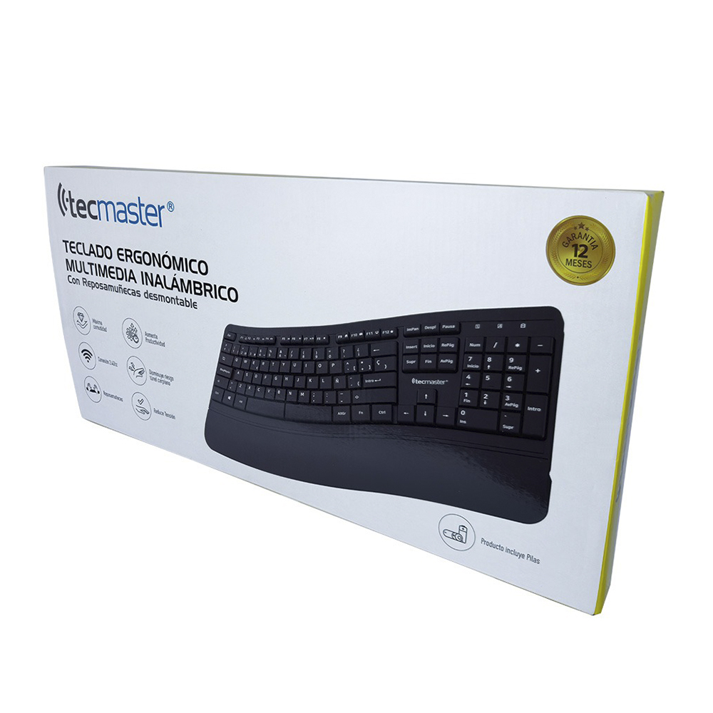Teclado (ES) inalámbrico 2.4 Ghz, Ergonómico Tecmaster TM-100567 4