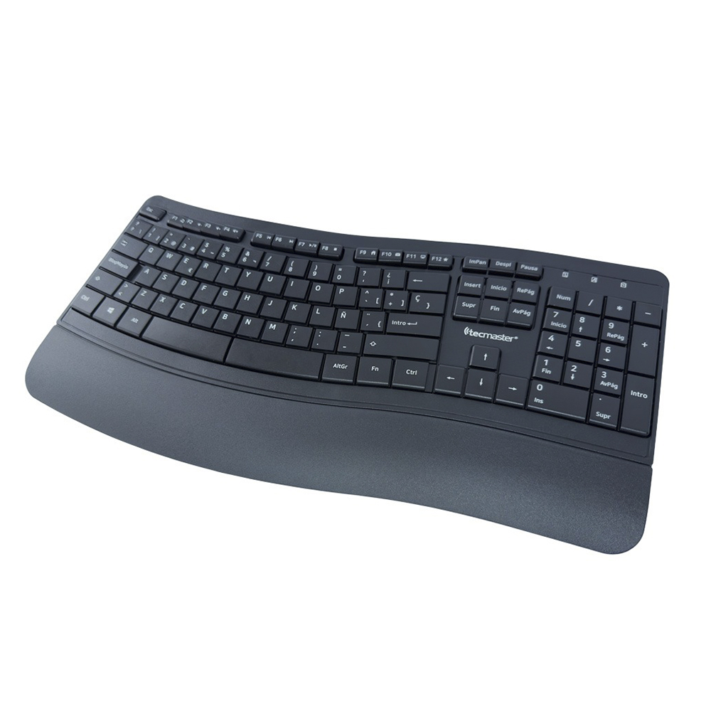 Teclado (ES) inalámbrico 2.4 Ghz, Ergonómico Tecmaster TM-100567 1