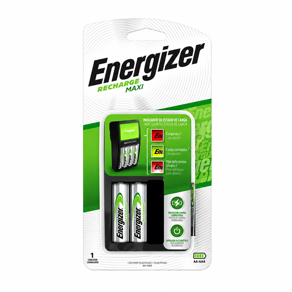 Cargador de Pilas Energizer Maxi AA/AAA + 2 Pilas Recargables 1350 mAh 1
