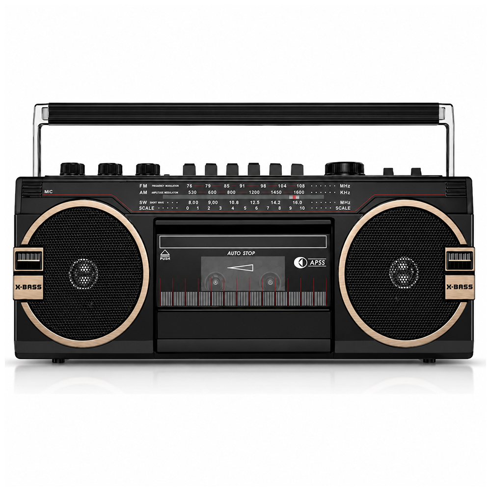 Radio Retro Audio Pro AP02054 Bluetooth AM/FM/SW USB SD Reproductor Cassette Portátil 2
