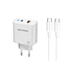Cargador de Pared Motomo CR45W Power Delivery 45W USB-C + USB-A con Cable USB-C - Miniatura 1