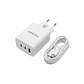 Cargador de Pared Motomo GaN 65W Triple Puerto USB-C + USB-C + USB-A Power Delivery con Cable USB-C - Miniatura 1