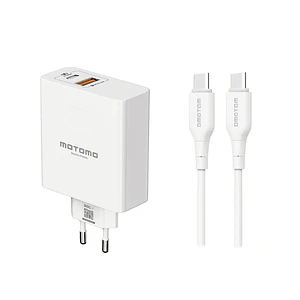 Cargador de Pared Motomo PD006 65W USB-C + USB-A Power Delivery Carga Rápida