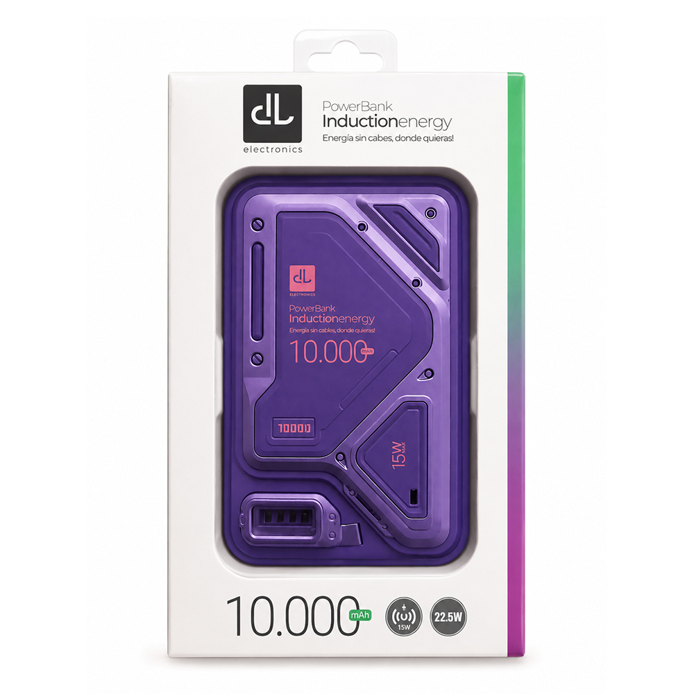 Power Bank Digilife IVPB0003PR 10.000 mAh Carga Inalámbrica 15W y Carga Rápida 22.5W 2