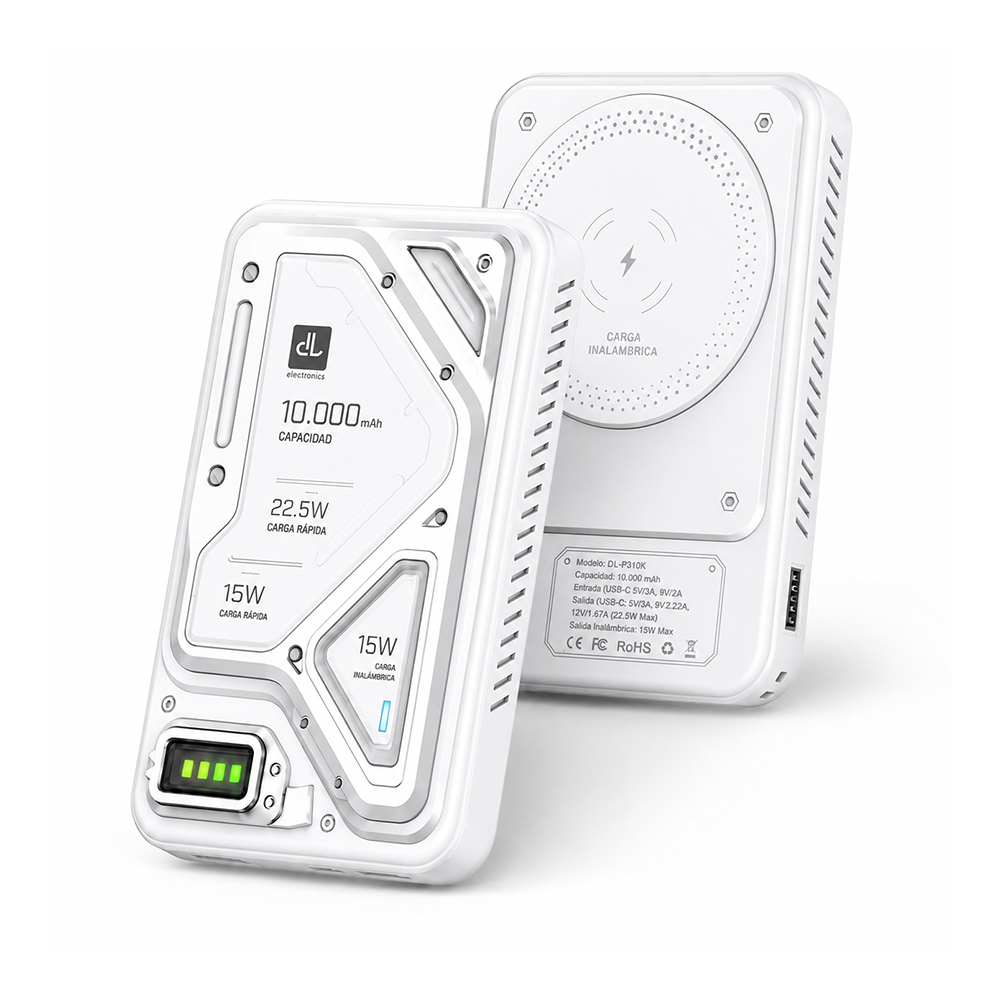 Power Bank Digilife IVPB0002WH 10.000 mAh Carga Inalámbrica 15W y Carga Rápida 22.5W 3