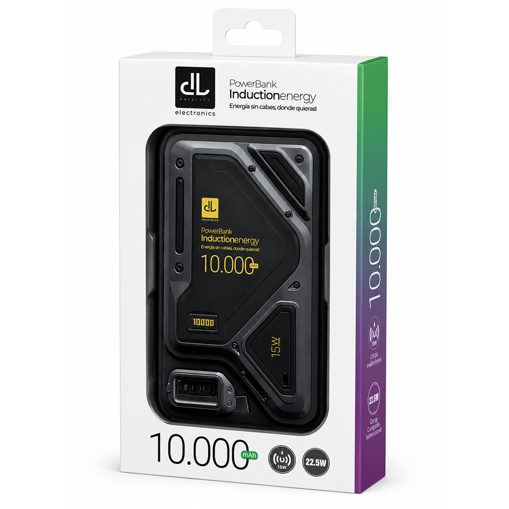 Power Bank Digilife IVPB0001BK 10.000 mAh Carga Inalámbrica 15W y Carga Rápida 22.5W 2