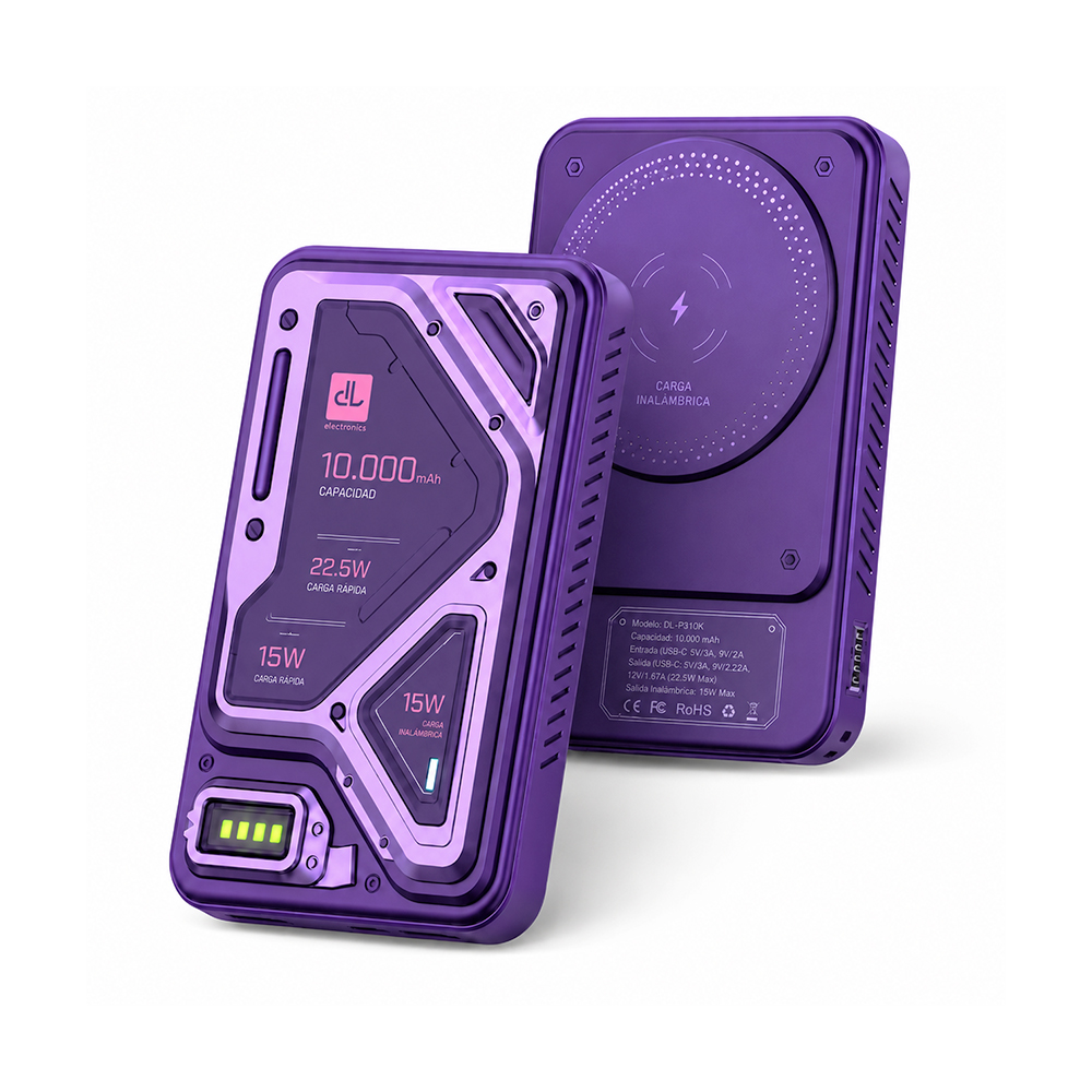 Power Bank Digilife IVPB0003PR 10.000 mAh Carga Inalámbrica 15W y Carga Rápida 22.5W 3