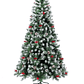 Arbol de navidad efecto nevado con piñas y frutos rojos de 1.8 metros - Miniatura 1