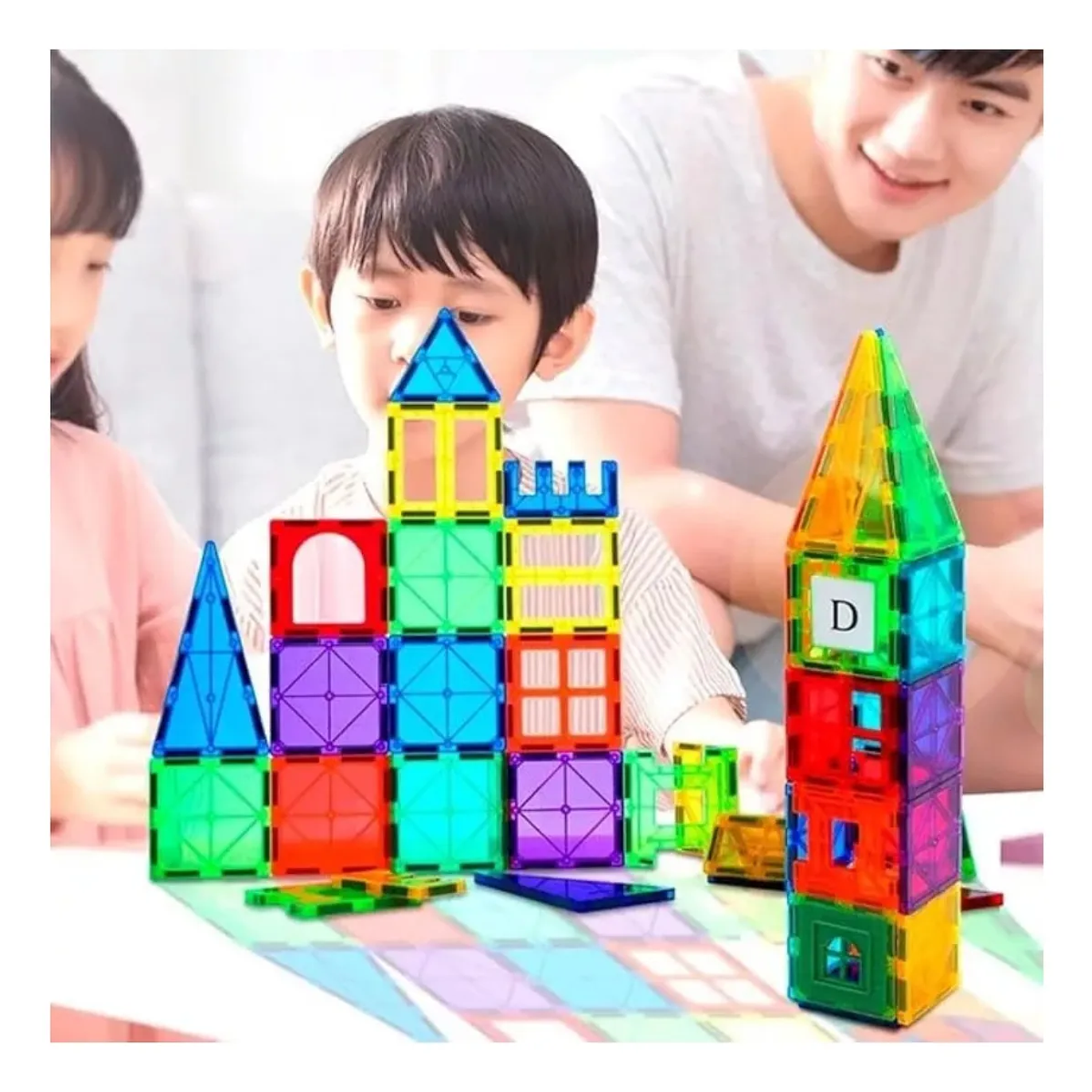 Juego de bloques magneticos didactico infantil 60 piezas 3d 6