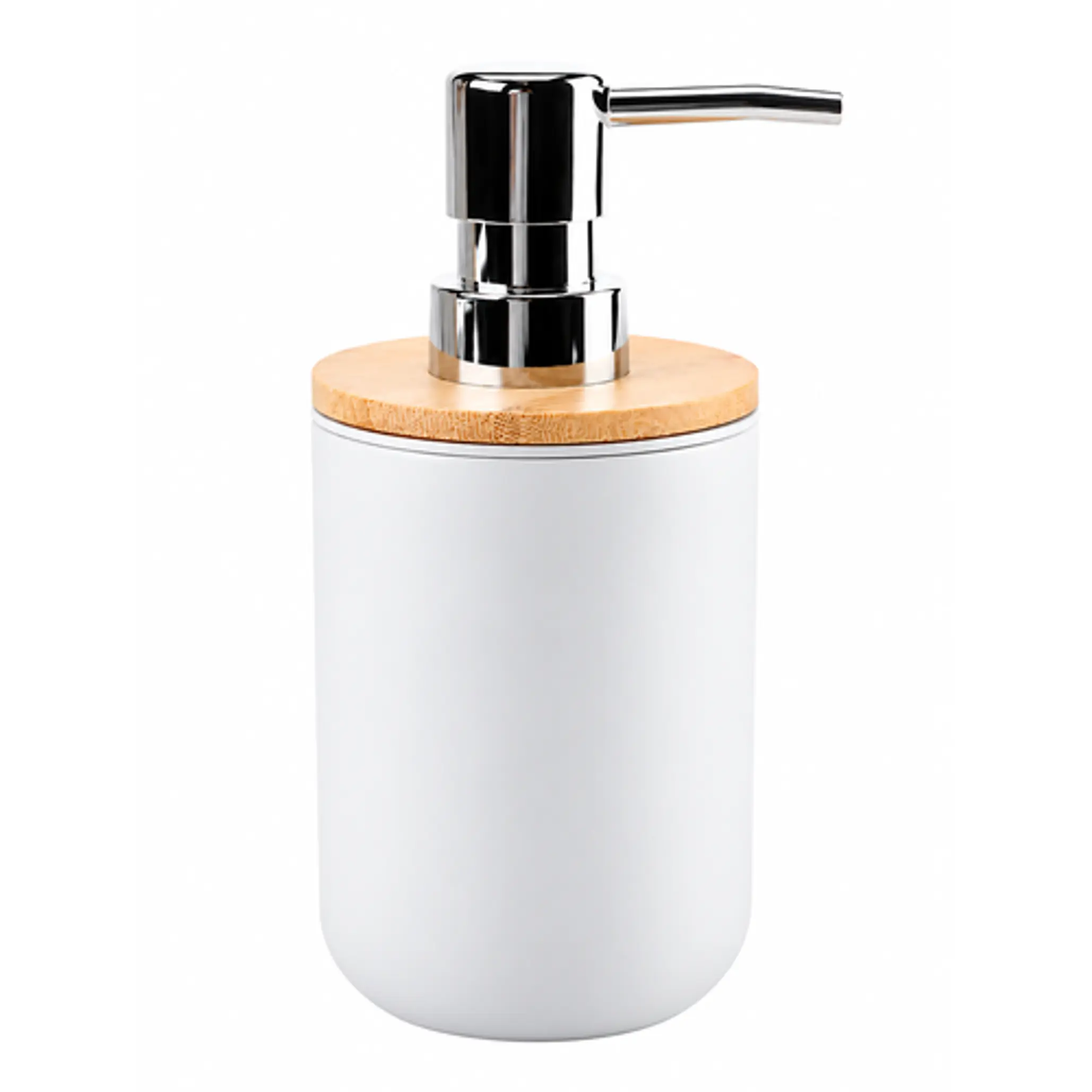 Jabonera dispensador de jabón de 250ml para baño tipo bambú  2