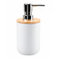 Jabonera dispensador de jabón de 250ml para baño tipo bambú  - thumbnail 2