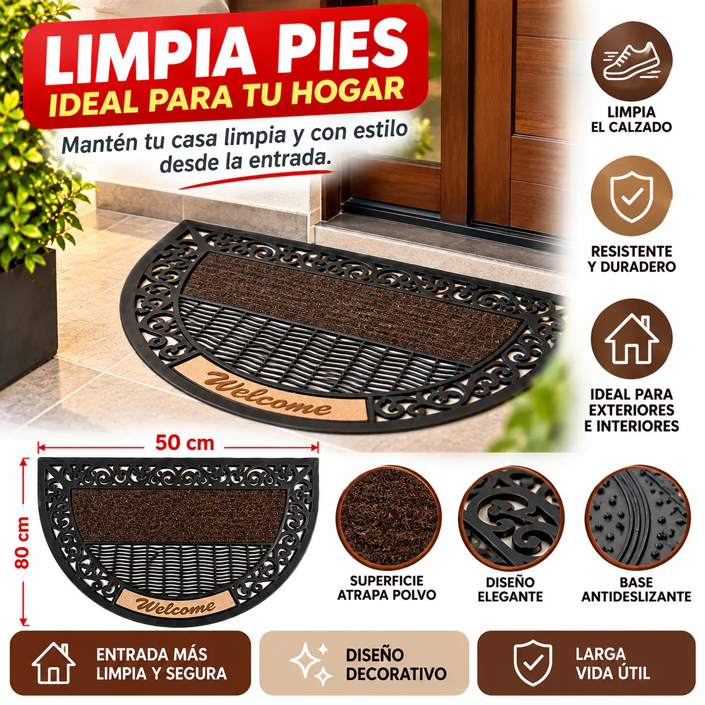 Limpia pies exterior goma media luna 1