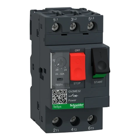Guardamotor magnetotermico mando por pulsador 3 polos - 24 a 32A modelo GV2ME32