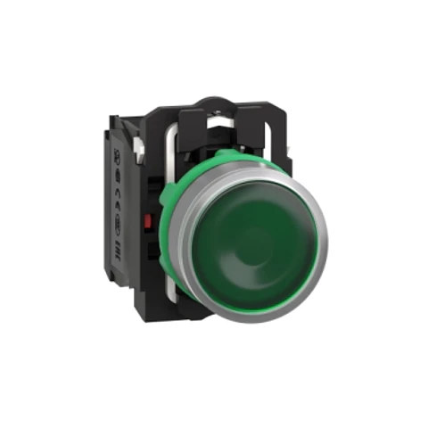 Pulsador luminoso verde led 24vac 1na 1nc color gris modelo XB5AW33B5C