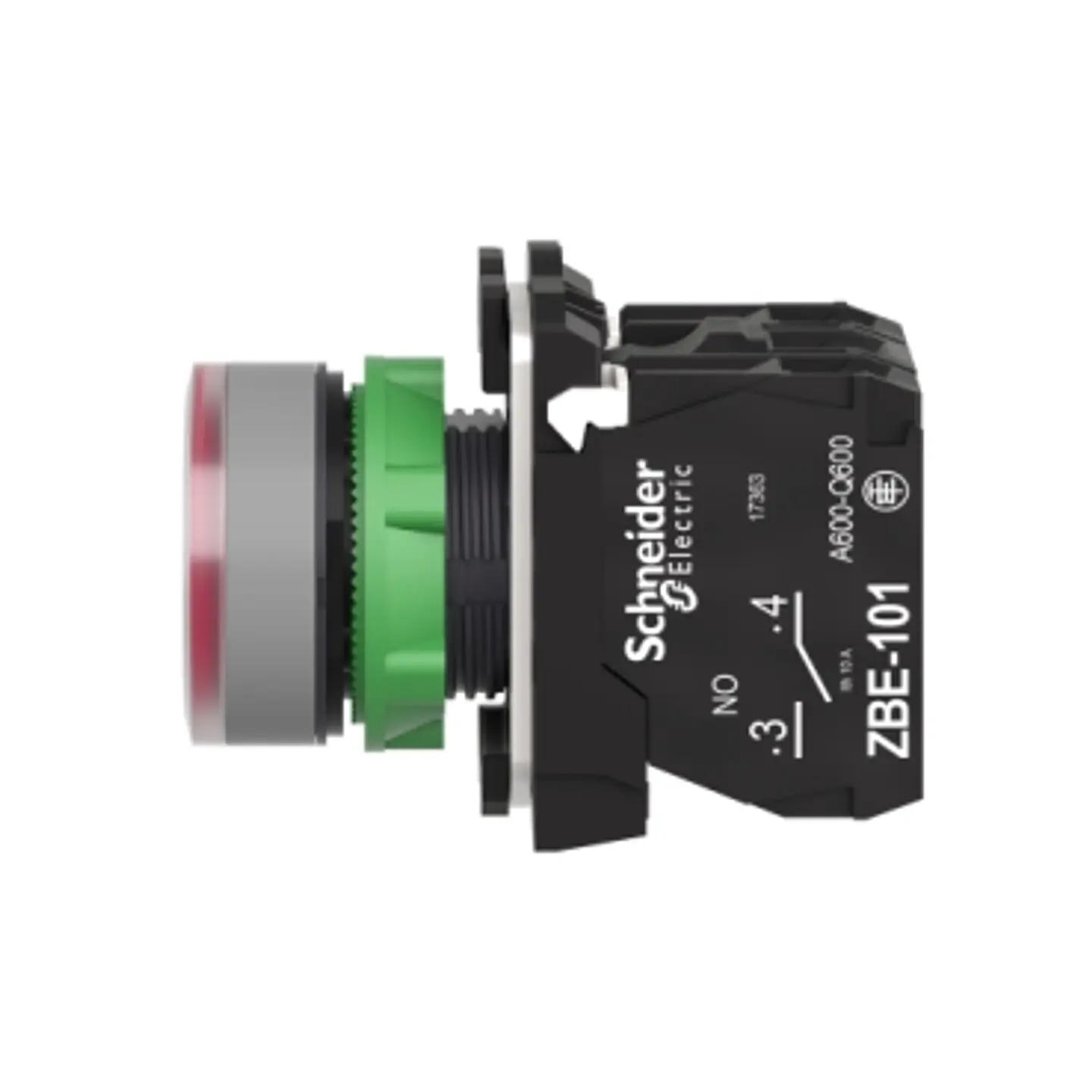 Pulsador luminoso rojo led 24vac 1na 1nc color gris modelo XB5AW34B5C 2