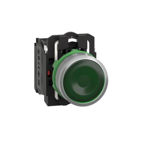 Pulsador luminoso verde led 230vac 1na + 1nc color gris XB5AW33M5C