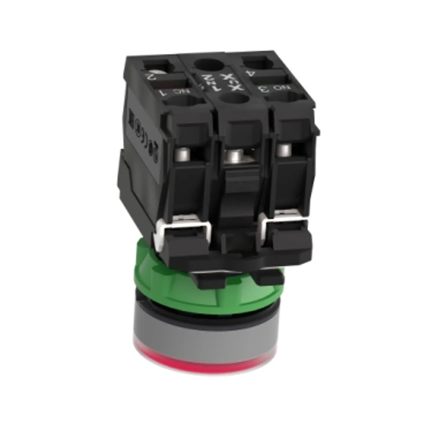 Pulsador luminoso rojo led 230vac 1na + 1nc color gris modelo XB5AW34M5C0 2