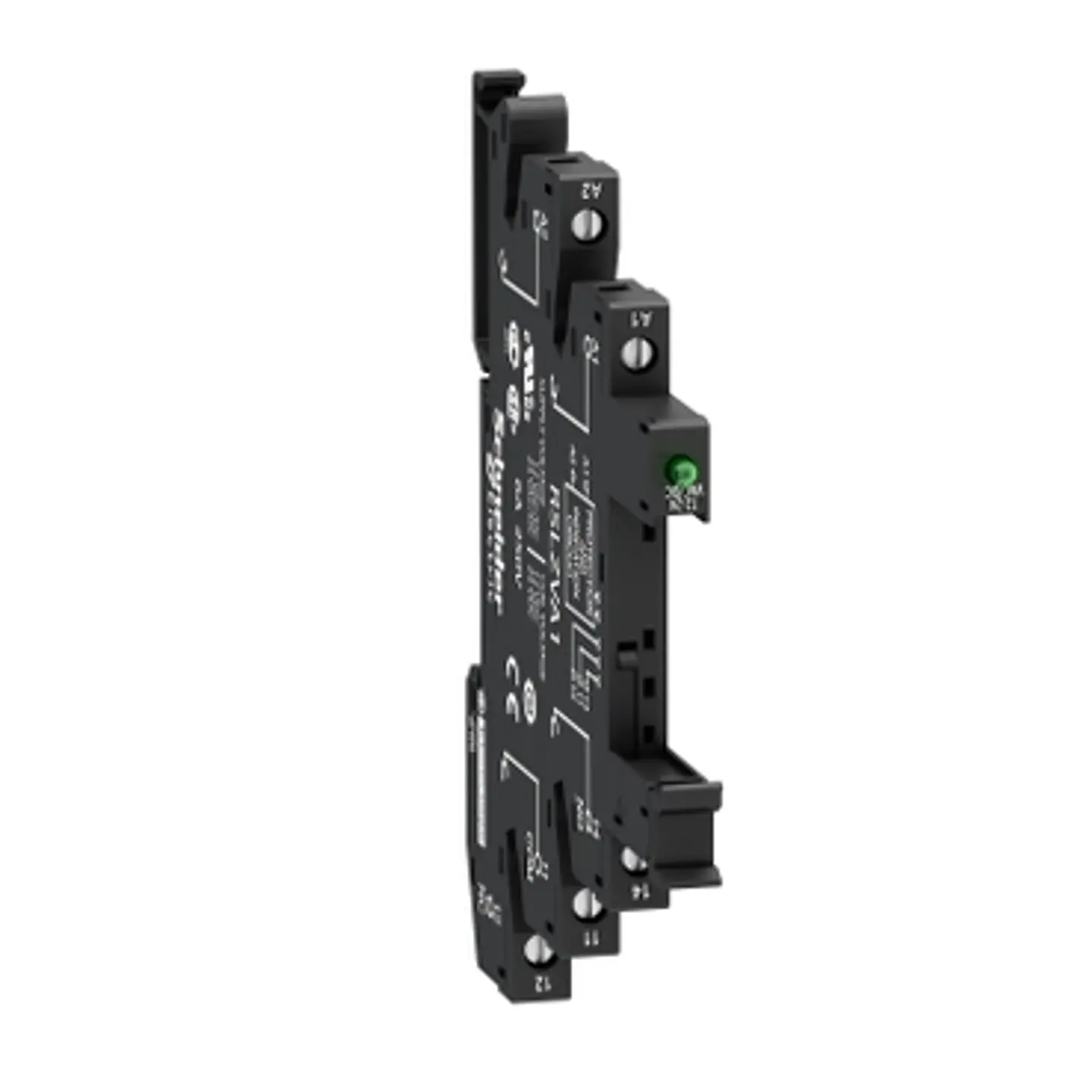 Base de relé schneider ULTRA DELGADA led 12 - 24 V modelo RSLZVA1 1