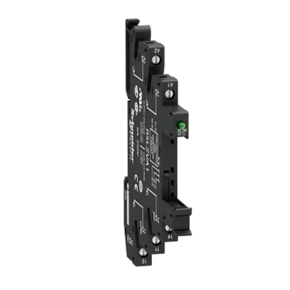 Base de relé schneider ULTRA DELGADA led 12 - 24 V modelo RSLZVA1 1