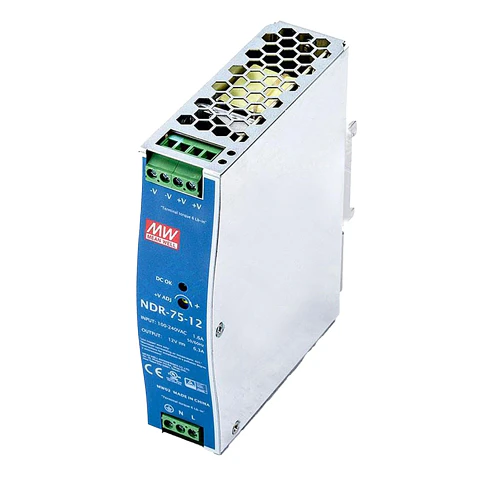 Fuente de poder MEAN WELL NDR-75-12 6.3A riel DIN