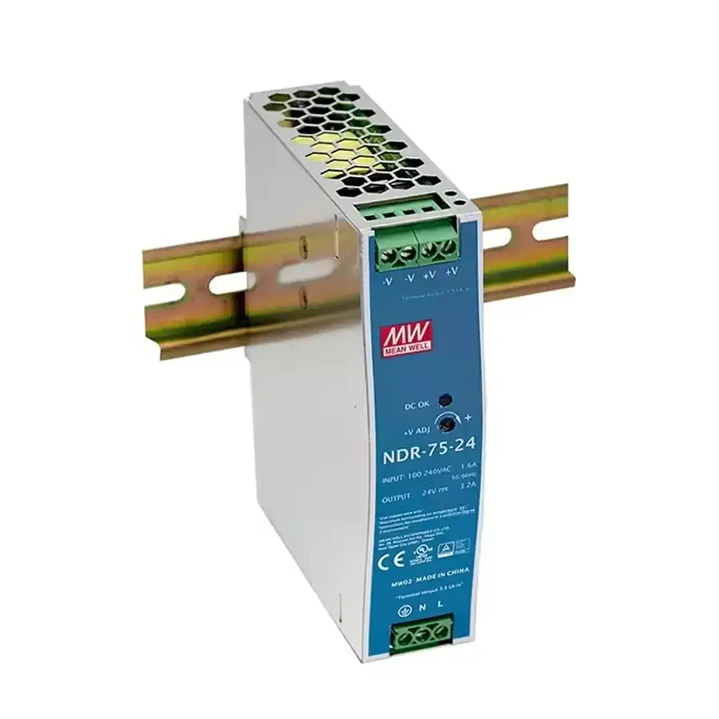 Fuente de poder MEAN WELL NDR-75-24 3.2A riel DIN 1
